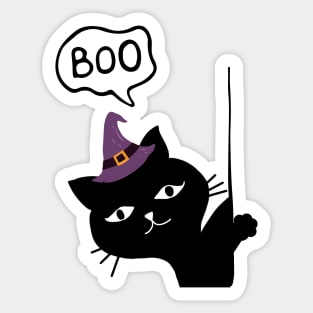 Halloween | Cute Black Cat 'Boo' Sticker